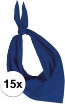 15x Zakdoek bandana kobalt blauw - hoofddoekjes