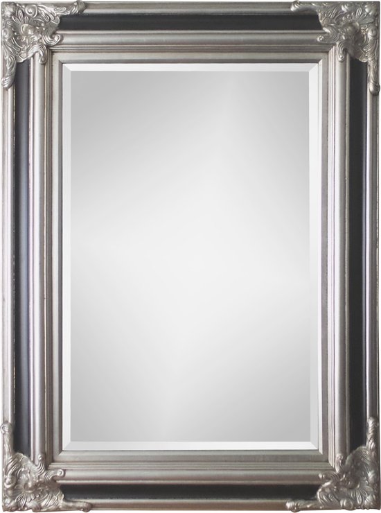 Qweens - Spiegel - Paola- zwart zilver - buitenmaten breed 130 cm x hoog 230 cm. |