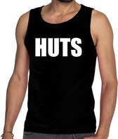 HUTS tanktop / mouwloos shirt zwart heren XL