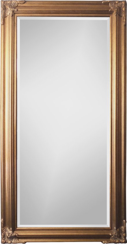 Qweens - Spiegel - Paola- antiek goud - buitenmaten breed 130 cm x hoog 230 cm. |