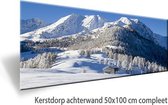 Kerstdorp achtergrond - 50x100 cm - display achterwand - winterlandschap chalet