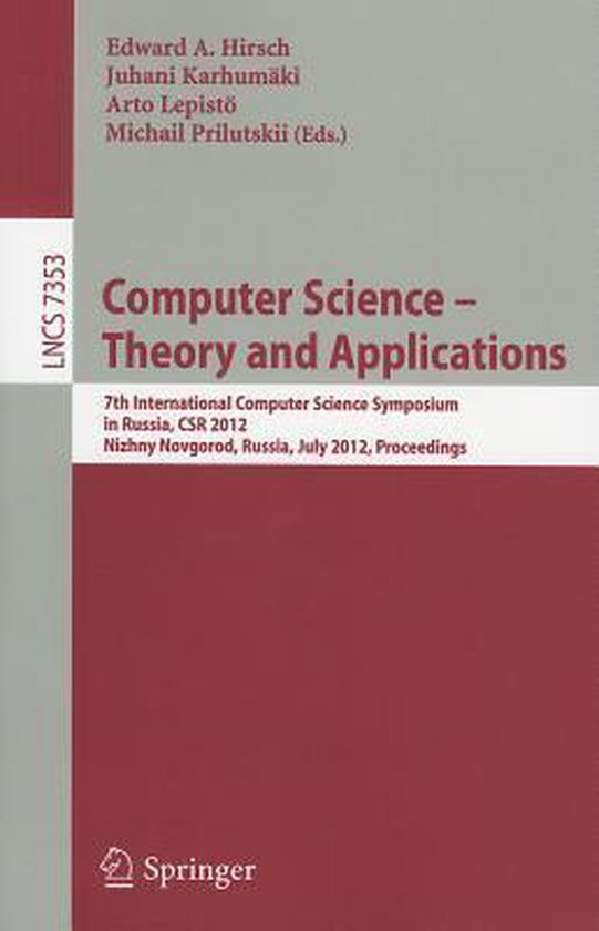 Computer Science -- Theory and Applications | 9783642306419 | Boeken ...