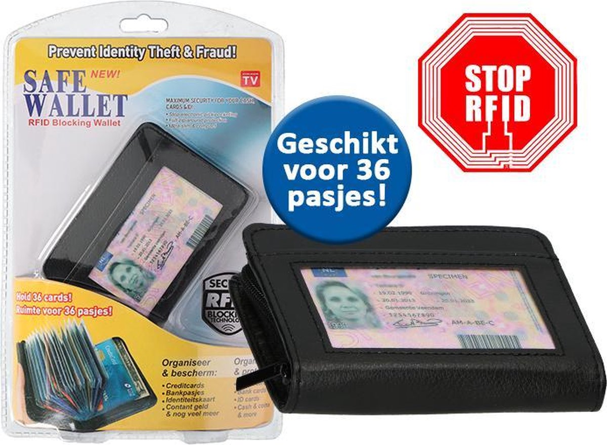 Safe Wallet - Pasjes Houder 36 pasjes - RFID Blokking | bol.com