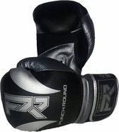 Punch Round Bokshandschoenen SLAM Mat Carbon Zwart Zilver 12 OZ Bokshandschoenen