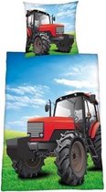 Tractor - Flanel - Dekbedovertrek - Eenpersoons - 140x200 cm + 1 kussensloop 60x70 cm - Multi