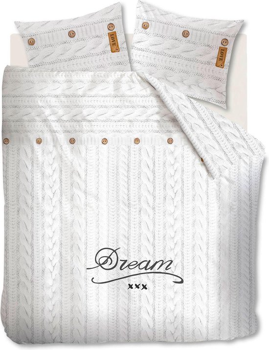 Beddinghouse Knitted Dream - Dekbedovertrek - Tweepersoons - 200x200/220 cm - Wit