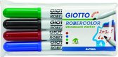 Giotto Box of 4 whiteboard markers Robercolor tip 4mm , green, red, black, blue