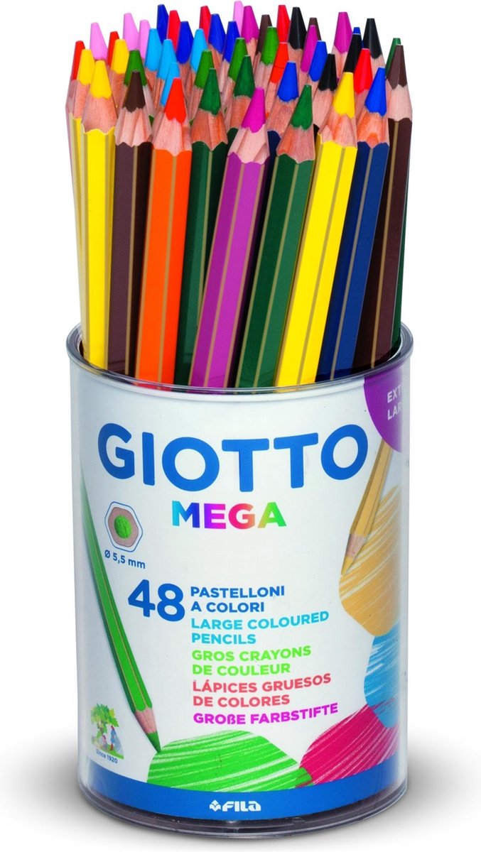 Giotto Pot Of 48 Colored Pencils Giotto Mega