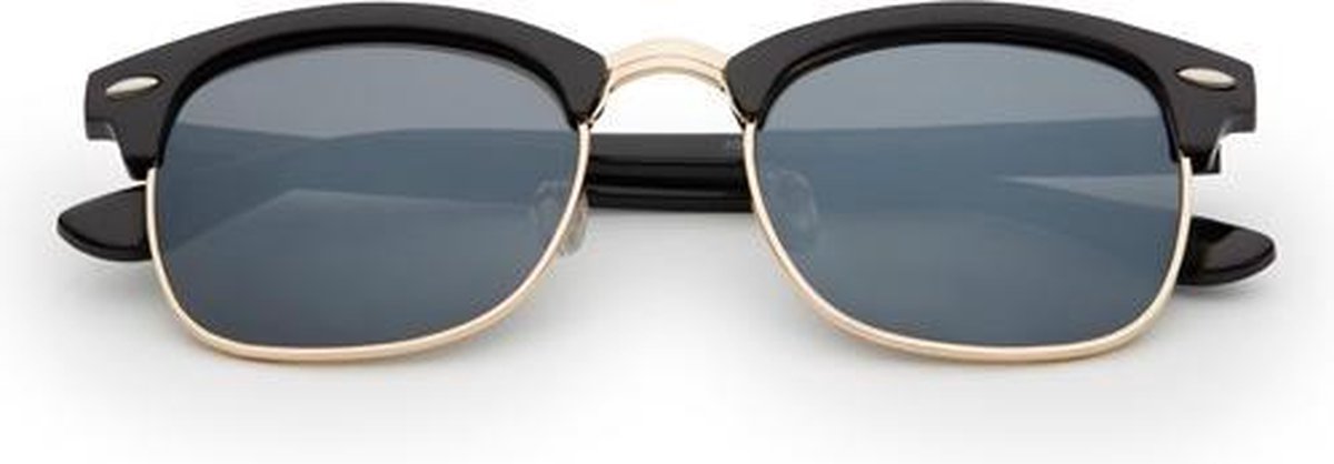 Freaky Glasses® – Club Style Zonnebril - Festival Bril – Rave Zonnebril - UV400 – Dames – Heren - Zwart - Goud - Freaky Glasses