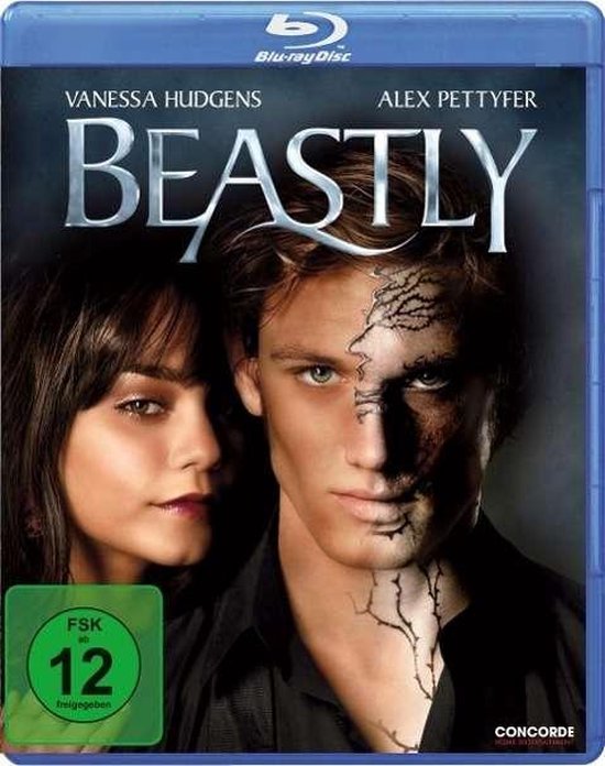 Blu-ray hoes van de film Beastly met Vanessa Hudgens en Alex Pettyfer. Alex heeft tatoeages op zijn gezicht.