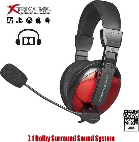 XTRIKE ME 7.1 Surround Gaming Headset – Over-Ear – Multi Platform – Met Mic – HP-307 Perfect voor gaming zoals Fortnite – Pubg -Battlefield
