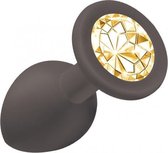 Lola Toys - Emotions - Buttplugg met Diamant - Anaal - Siliconen - Maat S - 27mm - Zwart met Gouden Diamant