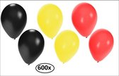600x Ballonnen zwart/geel/rood
