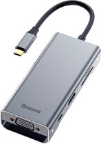 USB-C naar 3XUSB3.0 / 1X HDMI (4K) / 1X USB-C Female / 1X VGA / 1X TF/SD Adapter voor Apple Macbook Thunderbolt 3