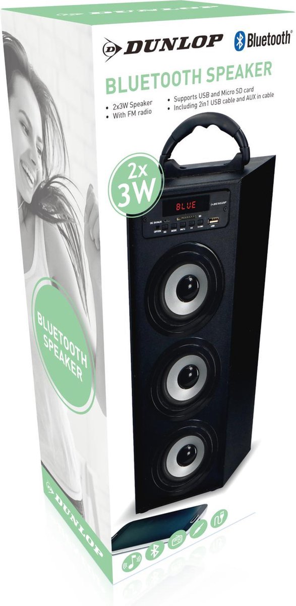 Dunlop Bluetooth Speaker - FM radio - 6 Watt