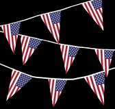 24x Vlaggenlijn USA 10 meter - Amerika United States of America vlaglijn Festival thema feest party