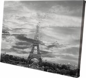 Schilderij - Canvasdoek Eiffeltoren Parijs Photoshop - Zwart En Wit - 40 X 60 Cm Canvasdoek Eiffeltoren Parijs | Photoshop | Wanddecoratie | 60x40cm