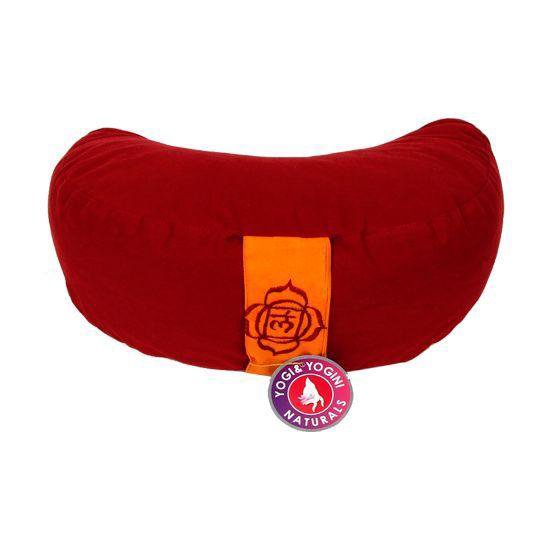 Meditatiekussen rood 1 chakra halve maan - 33x13 - Boekweit - Katoen - 1300 - Rood van Spiru — afbeelding 3