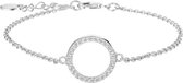 The Jewelry Collection Armband Zirkonia 1,7 mm 16,5 + 2,5 cm - Zilver Gerhodineerd