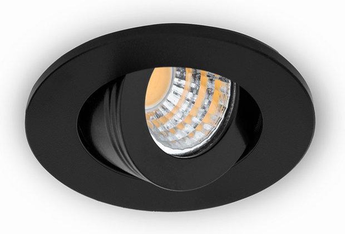 gemakkelijk Kiwi dronken Groenovatie Inbouwspot LED - 3W - Rond - Kantelbaar - Dimbaar - Ø 52 mm -  Zwart | bol.com