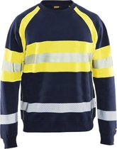 Blaklader Multinorm sweatshirt 3459-1760 - Marine/High Vis Geel - 4XL