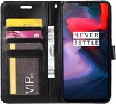 OnePlus 6 portemonnee hoesje - Zwart