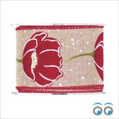 Tulp Lint rood - jute met draad (10 meter)