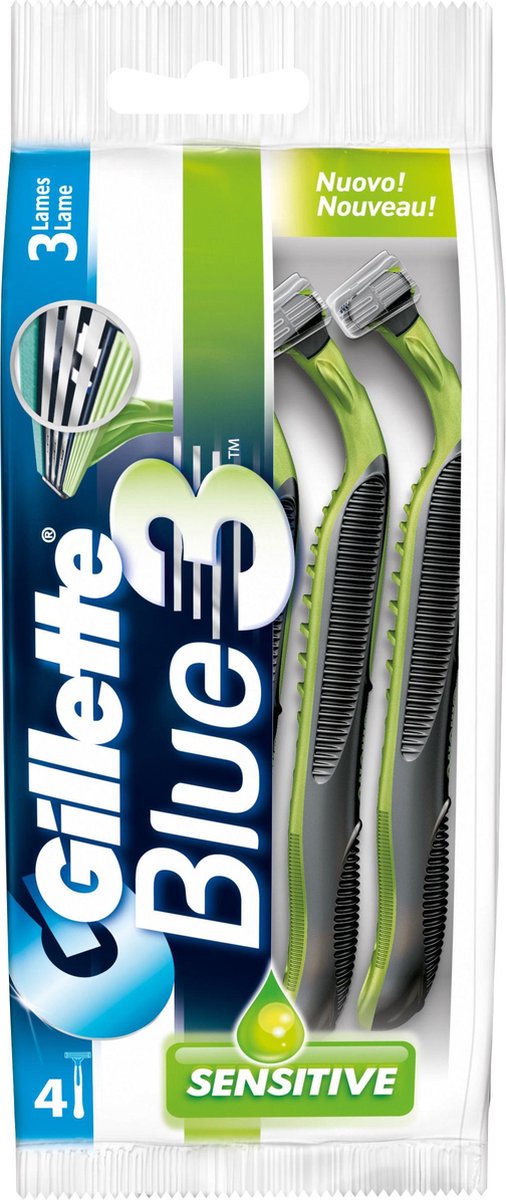 Gillette Blue III Sensitive - 4+1 stuks - Wegwerpscheermesjes
