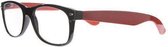 Icon Eyewear NCR013 leesbril +2.00 WF frame zwart met rood - rechthoekig