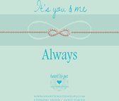 Heart to Get bracelet, rosegold plated, infinity zirkon, It's you and me, always