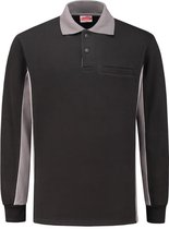 Workman Polosweater Bi-Colour - 2406 zwart / grijs - Maat L