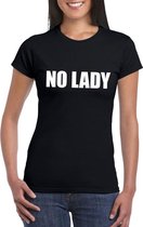 No Lady tekst t-shirt zwart dames 2XL