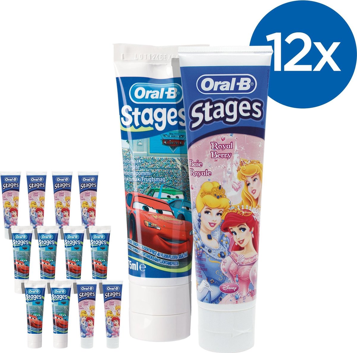 Oral B Stages Cars/Princess - Voordeelverpakking 12x75ml - Tandpasta |  bol.com