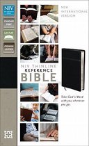 NIV, Thinline Reference Bible, Leathersoft, Black, Red Letter Edition