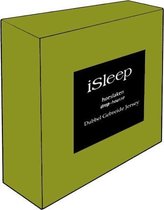 iSleep Dubbel Jersey Hoeslaken - Eenpersoons - 80/90x200 cm - Groen