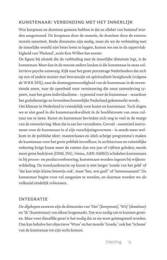Tekstpagina met de titel Kunstenaar: Verbinding met het Innerlijke en de integratie.