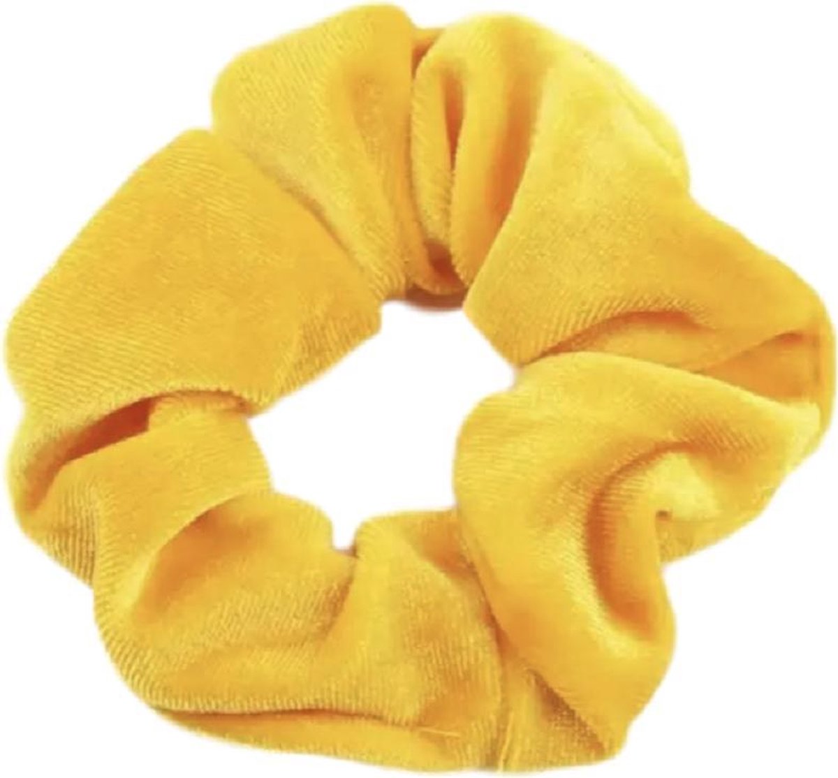 Kraagjeskopen.nl Scrunchie Velvet geel Haarelastiek Haaraccessoire - 1 stuk