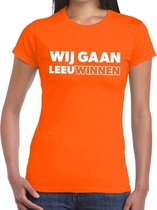 Nederland supporter t-shirt Wij gaan Leeuwinnen oranje dames - landen kleding S