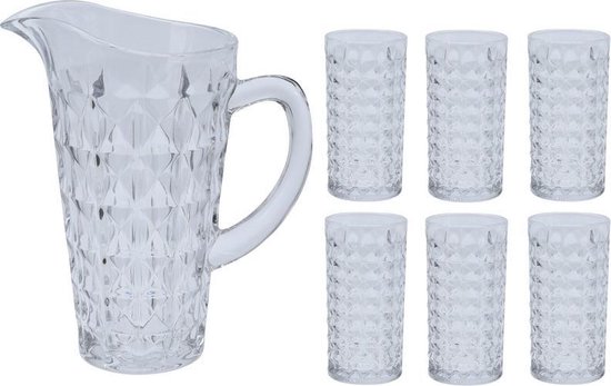 Pichet à Boisson En Verre 1L Avec Couvercle - Pour Thé, Jus, Eau Infusée - Design Pratique Avec Bec Verseur - Pour Famille, Fêtes