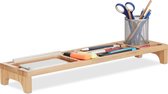 Relaxdays bureau organizer bamboe - 7 vakken - bureau opzet - pennenbak - verhoogd - hout