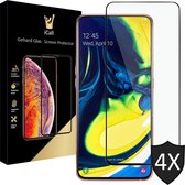 Screenprotector geschikt voor Samsung A80 - Full Screen Protector Glas - 4 Stuks