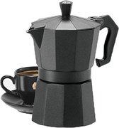 Percolator 3 Kops - Mokkapot Coffee Espresso Maker - Italiaanse Koffiepot Moka Express Pot - 150ml - Zwart