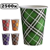 2500x Koffiebeker Scotty Multi color 180cc - Koffie chocomel soep drank water beker karton schotse beker thee limonade festival thema feest