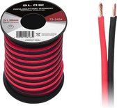 Luidsprekerkabel 2 x 1.50 mm zwart/rood op rol 25 meter