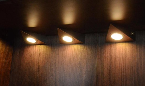 bol.com | 3-delige set LED driehoek spot RVS * warm licht * driehoekspot *  keukenverlichting *...