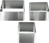 Metaltex - Set van 3 vierkante kookringen - 6+8+10 cm - RVS