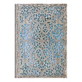 Paperblanks Silver Filigree Maya Blue Classic Mini - Gelinieerd