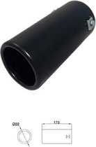 Zwart Uitlaatsierstuk Rond - passend 45-76 mm