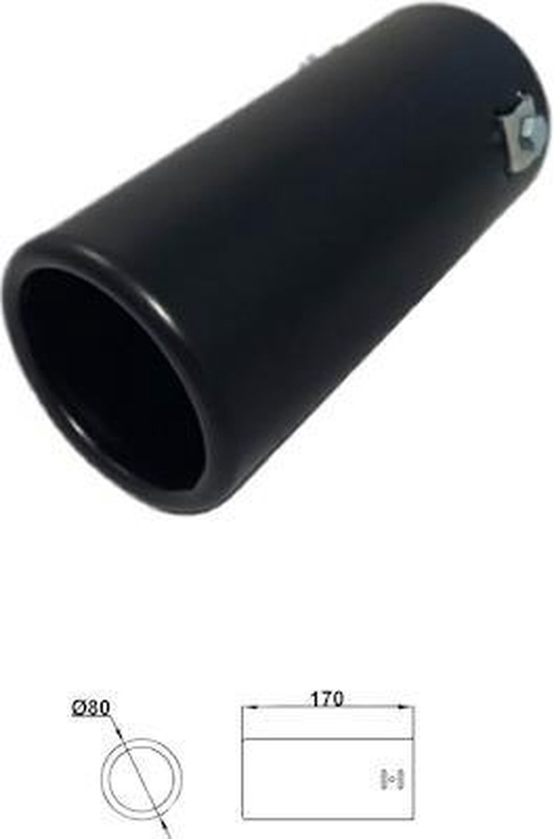IVOL Zwart Uitlaatsierstuk Rond - passend 45-76 mm
