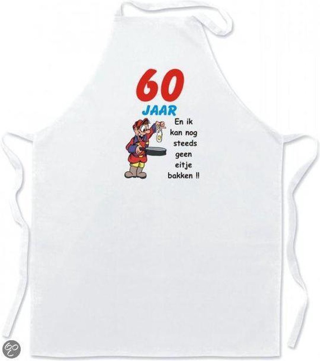 Mijncadeautje Keukenschort - 60 jaar en ik kan nog geen eitje bakken